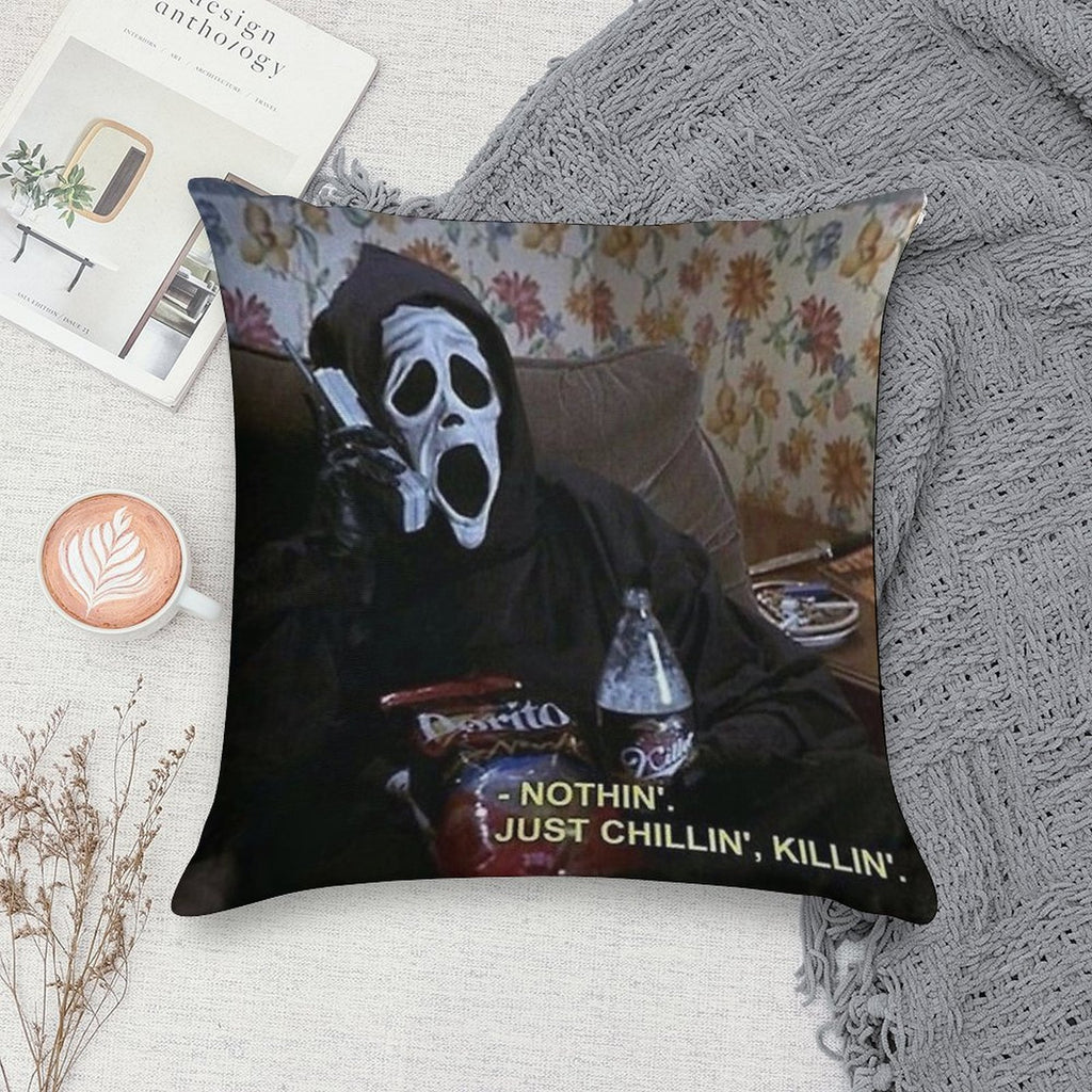 Just Chillin', Killin' Soft Ultra-Soft Texture Throw Pillow