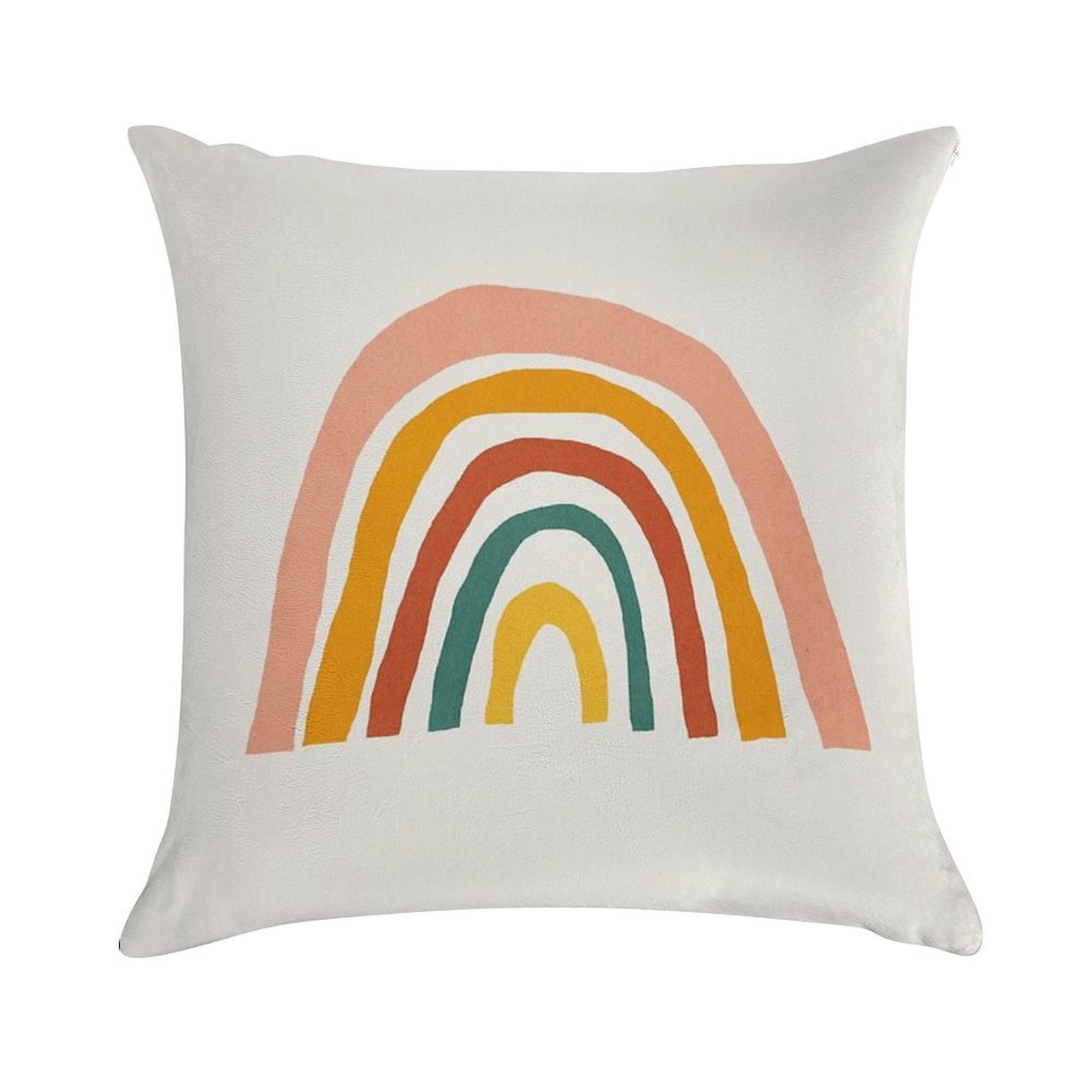 Rainbow, Abstract, Mid Century Modern Kids Wall Art, Nursery Room Soft Washable Throw Pillow