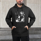 Funny Border Collie Alien UFO Taking A Selfie Dog Mom Dad Men Women Girls Kids Shape Retention Hoodie