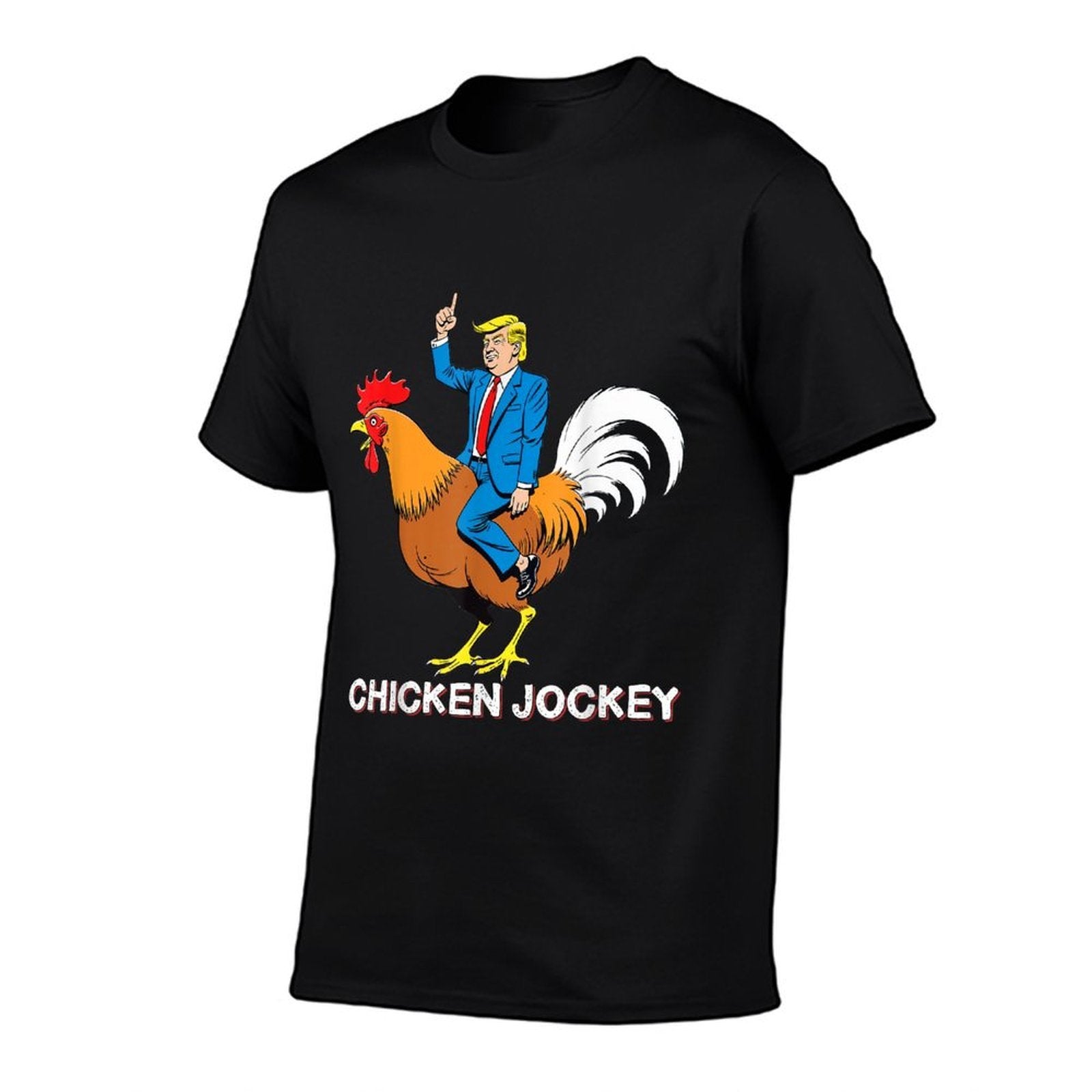 Chicken Jockey Trump Funny Meme Surreal Humor  Eco-friendly Material T-Shirt