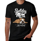 Funny English Bulldog Apparel Bulldog Mom Life Is Ruff Men Women  Tagless Design T-Shirt
