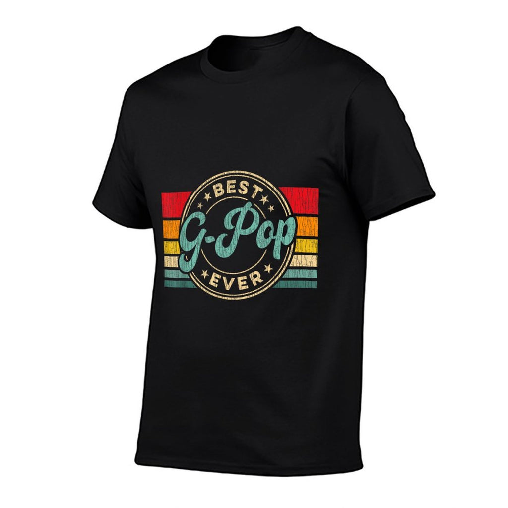 Best G-Pop Ever Vintage Retro Fathers Day Gift  Rolled Sleeves T-Shirt