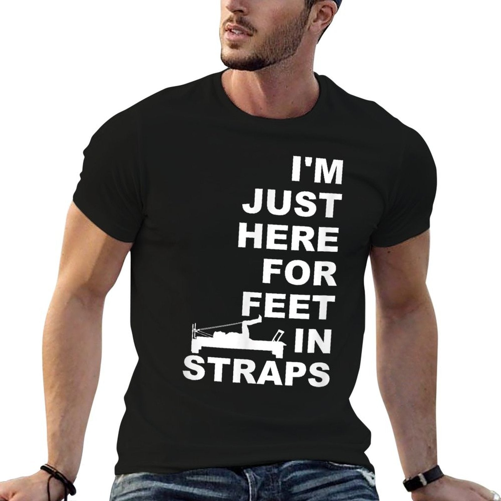 Im Just Here For Feet In Straps Pilates Lover Pilates  Slim-fit Cut T-Shirt