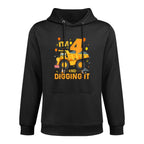 I&#39;m 4 Year Old Digging It 4th Birthday Construction Truck Breathable Fabric Hoodie