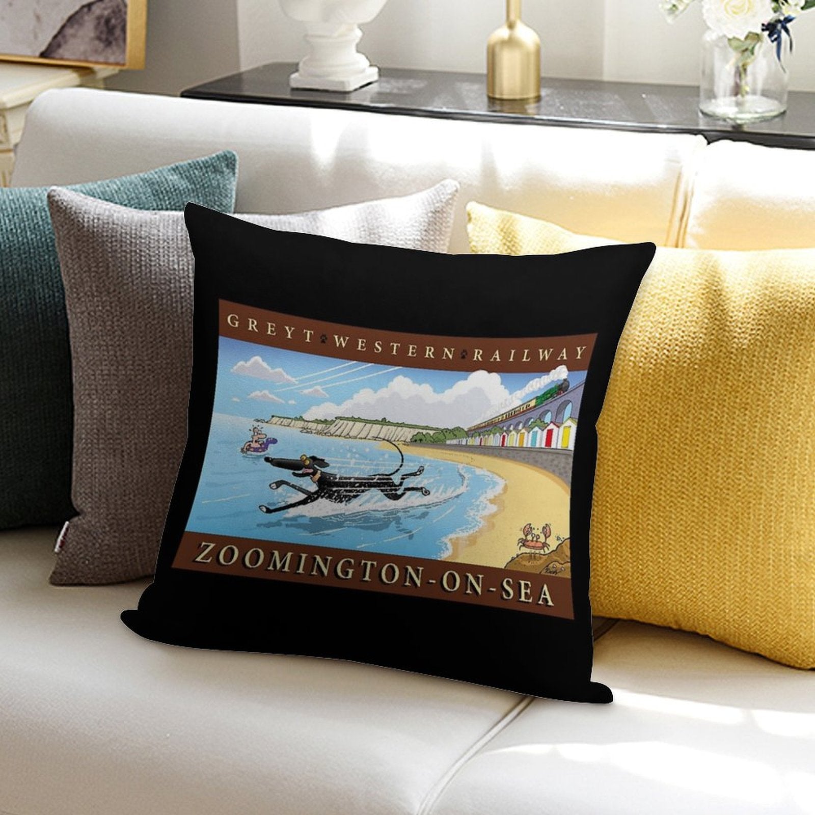 Greyt Western Zoomington-on-sea Soft Gift Ready Throw Pillow