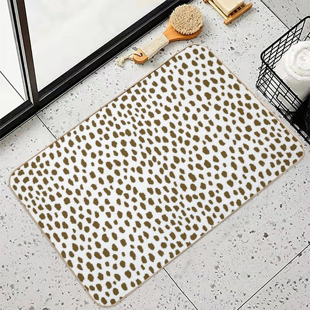Brown Dalmatian Spots (brownwhite) Durable Bath Mat