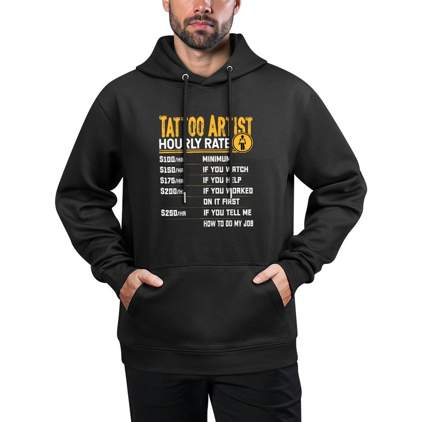 Tattoo Artist Hourly Rate - Funny Tattoo Artist Tattoo Lover Casual Wear Hoodie