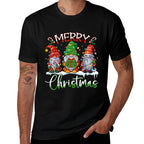 Cute Gnomes Merry Christmas Light Family Gnome Xmas Matching  Fade-proof Color T-Shirt