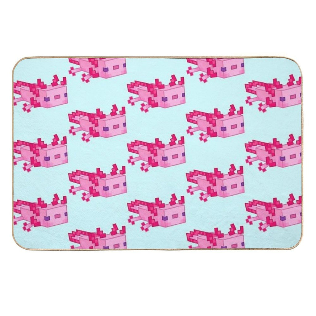 Minecraft Pink Axolotl  Dirt-Trapping Bath Mat