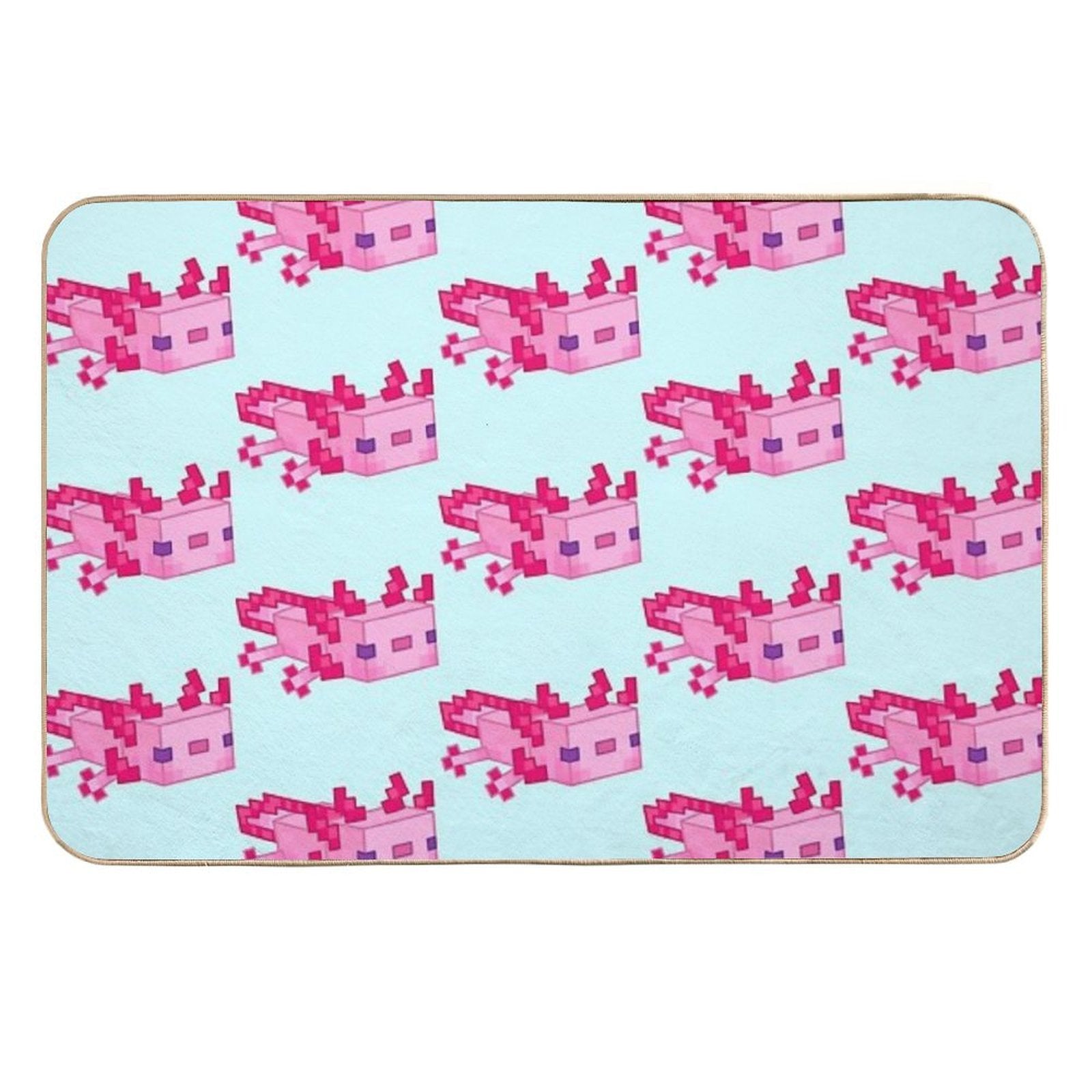 Minecraft Pink Axolotl  Dirt-Trapping Bath Mat