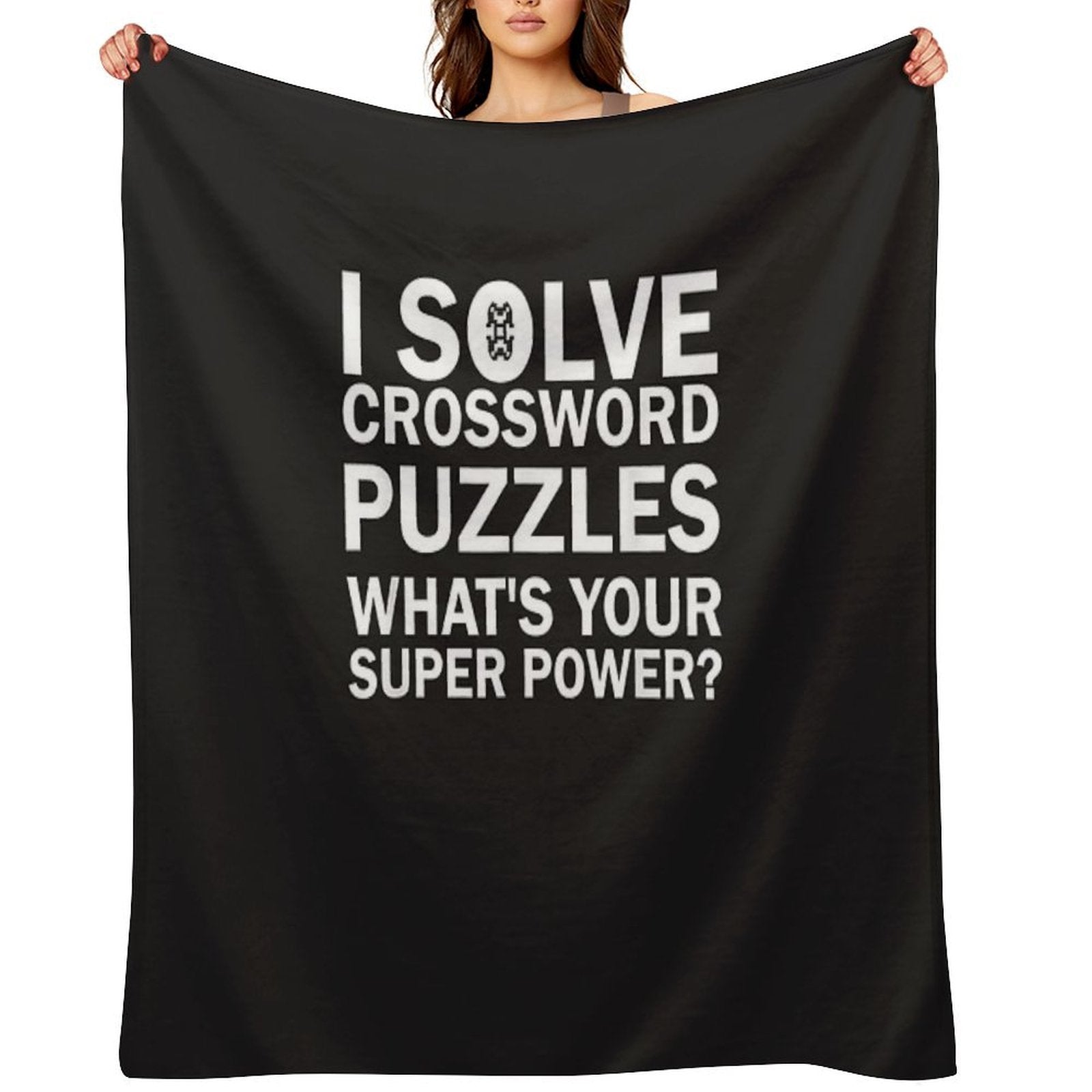 Crossword Puzzle Tee, Crossword Puzzle Gift, Solve Crossword.png Velvety-soft Throw Blanket
