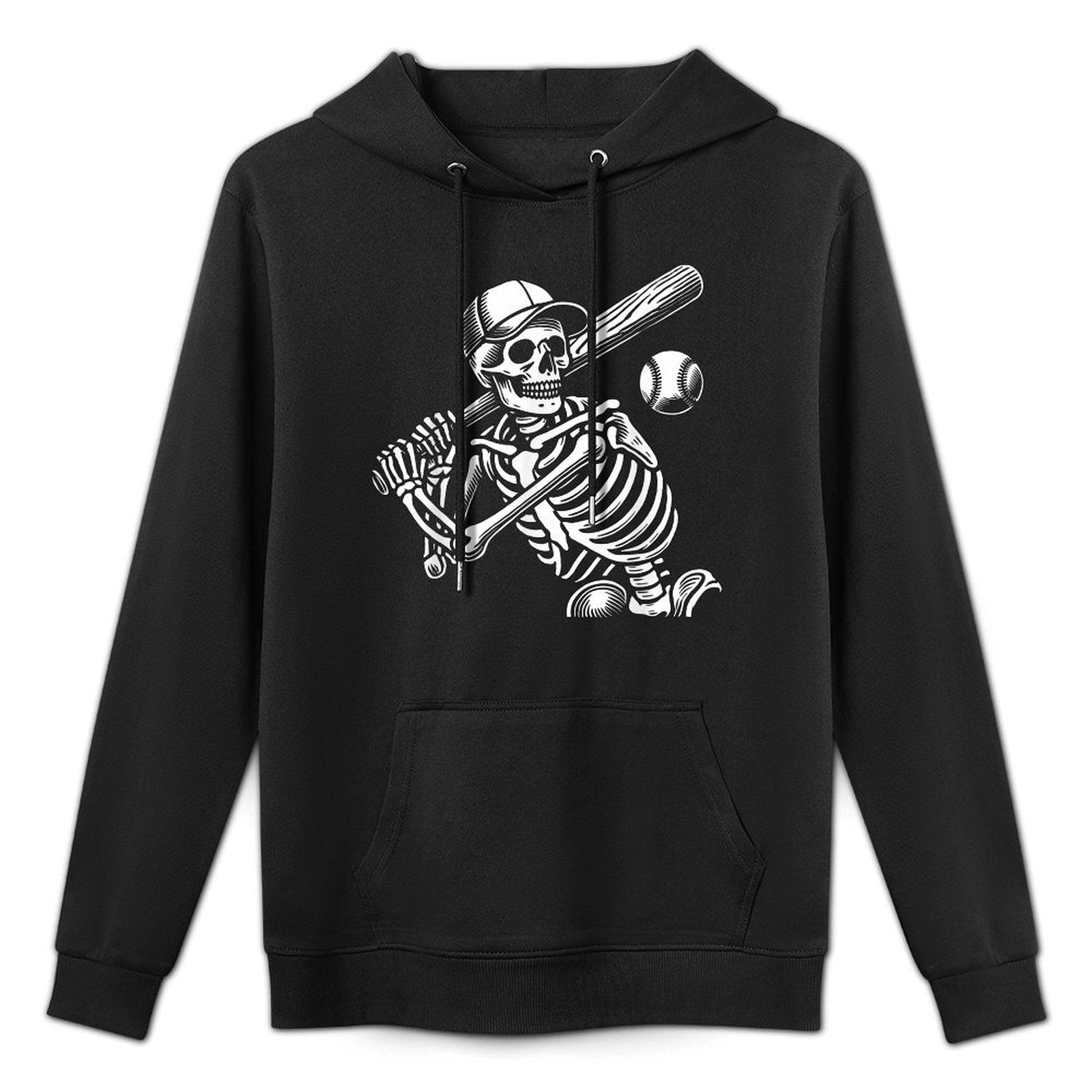 Baseball Skeleton Playing Baseball Halloween Skull Lover Versatile Streetwear Hoodie