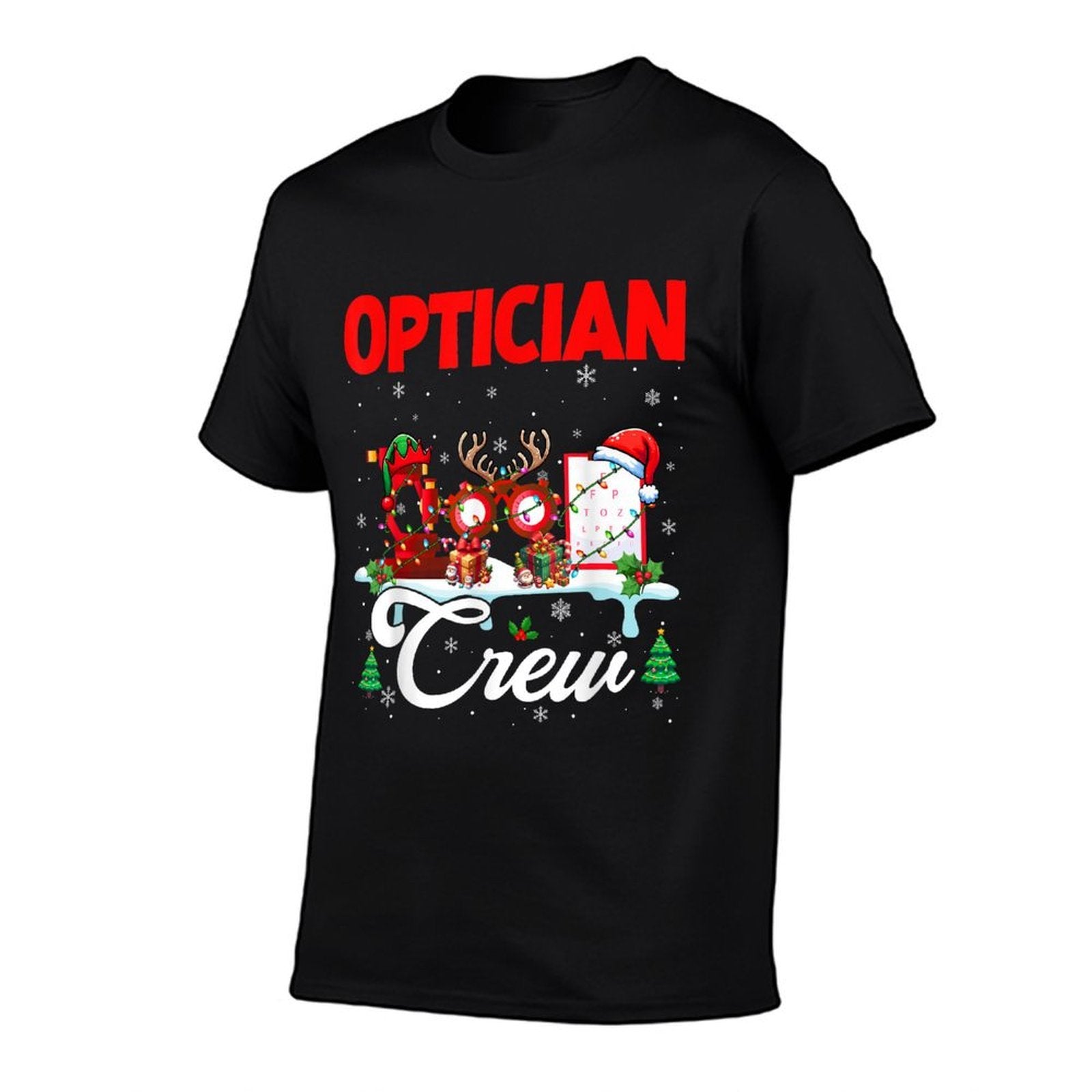 Optician Crew Christmas Santa Reindeer Elf Tools Job Team  Slim-fit Cut T-Shirt