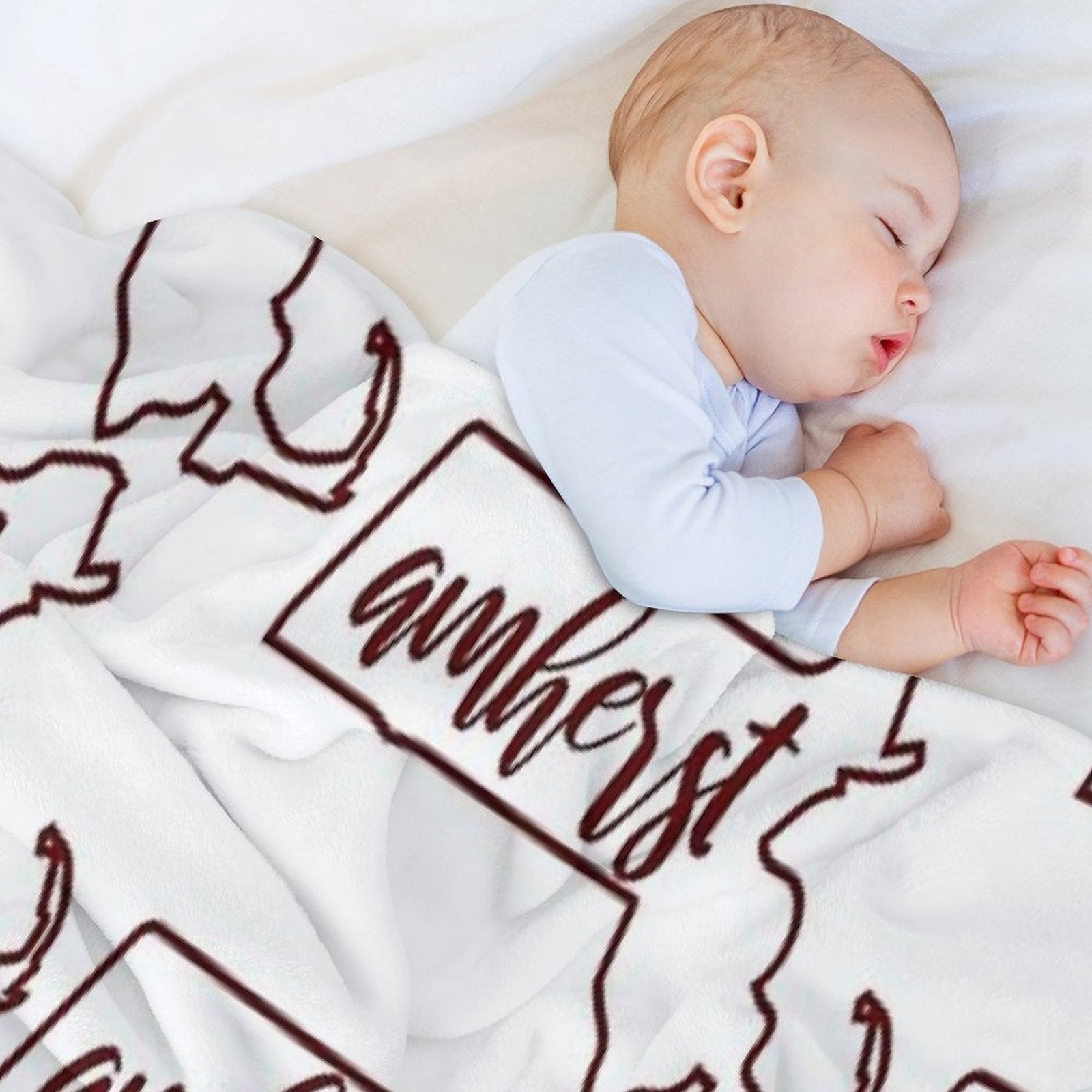 Amherst MA Outline All-season Throw Blanket