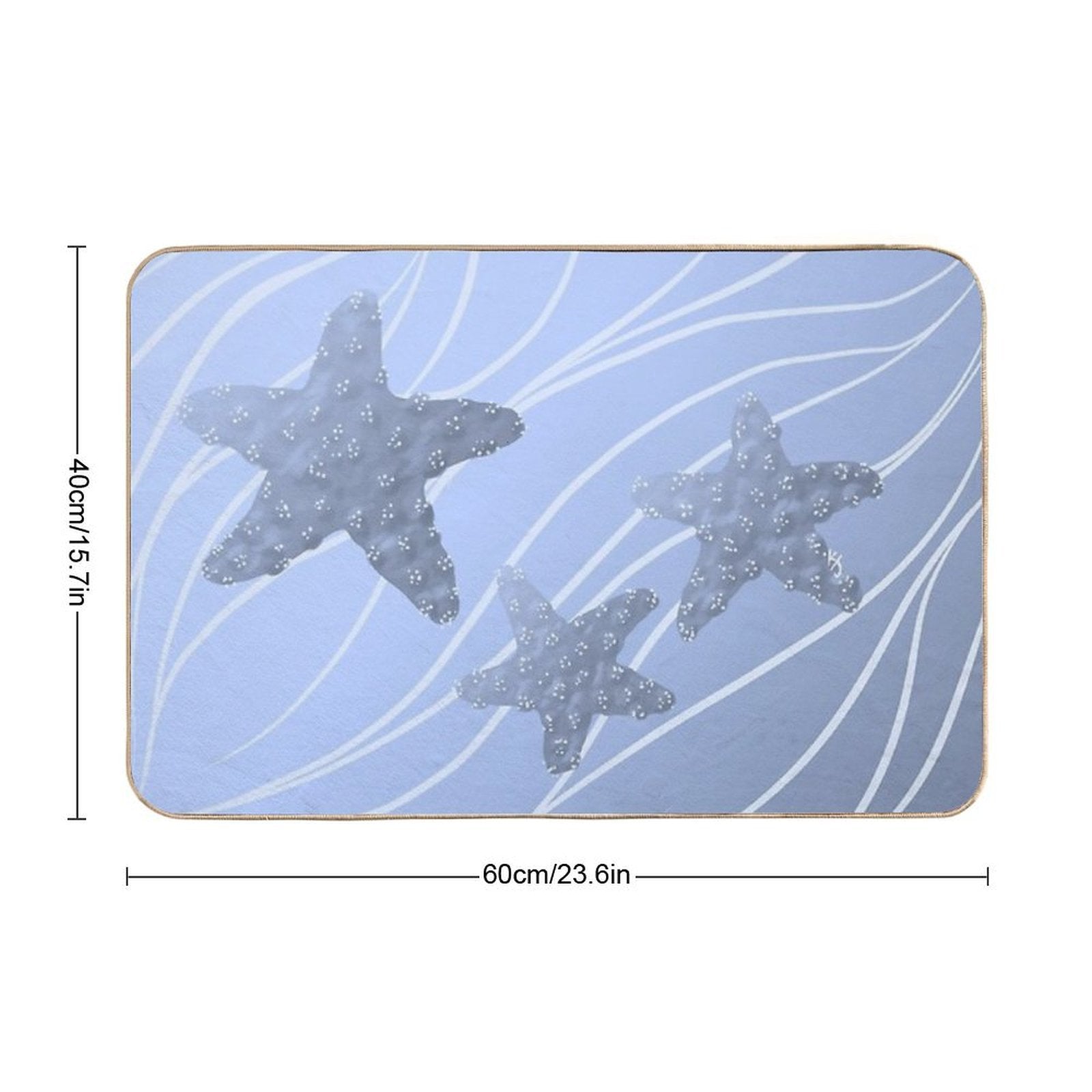 Blue Starfish  Toxin-Free Bath Mat