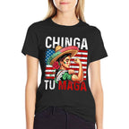 Chinga Tu MAGA Funny Mexico Vintage Women  Graphic-printed T-Shirt