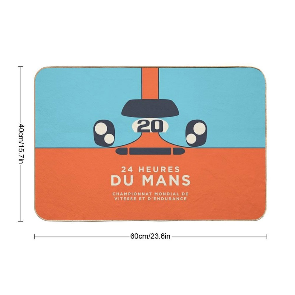Le Mans Minimal Retro B  Easy Maintenance Bath Mat