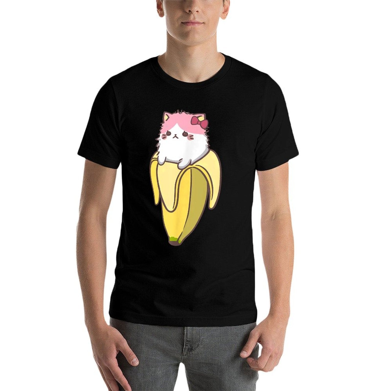 Banana Cat Funny Kawaii Bananya Gift Bday for Men Women Girls Kids  Soft T-Shirt