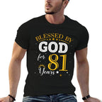 Vintage Blessed by God For 81 Years Old 81st Birthday Girl  Vintage-inspired T-Shirt
