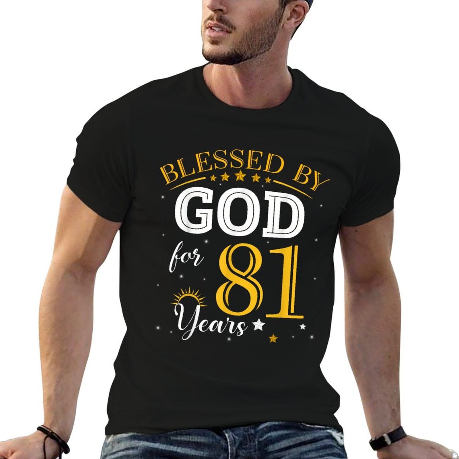 Vintage Blessed by God For 81 Years Old 81st Birthday Girl  Vintage-inspired T-Shirt