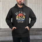 Best Papa Ever - Retro Fist Bump Vintage Design Papa Cotton-Polyester Blend Hoodie