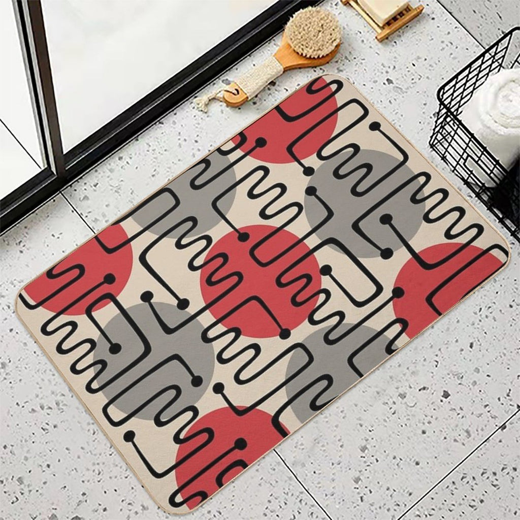 Mid Century Modern Atomic Polka Dot Pattern 231  Slip-Resistant Bath Mat