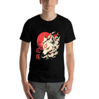 Vintage Animal Funny Fox Retro Okami Basic Meme Japan Style  Rolled Sleeves T-Shirt