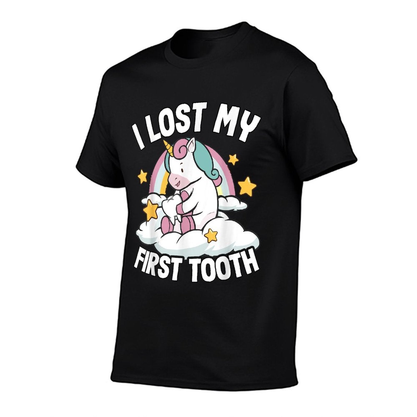 I Lost My First Tooth Girl Tooth Fairyth Out Unicorn  Fade-proof Color T-Shirt