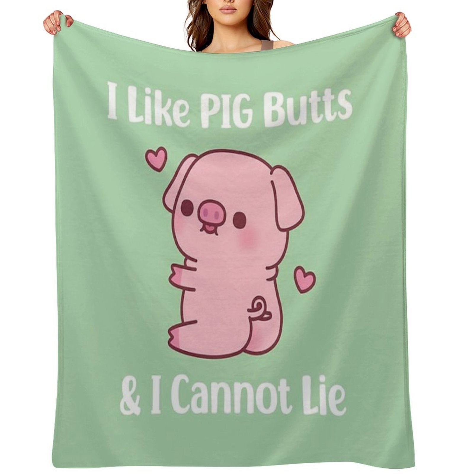 Cute Piggy I Like Pig Butts And I Cannot Lie Eco-conscious Throw Blanket
