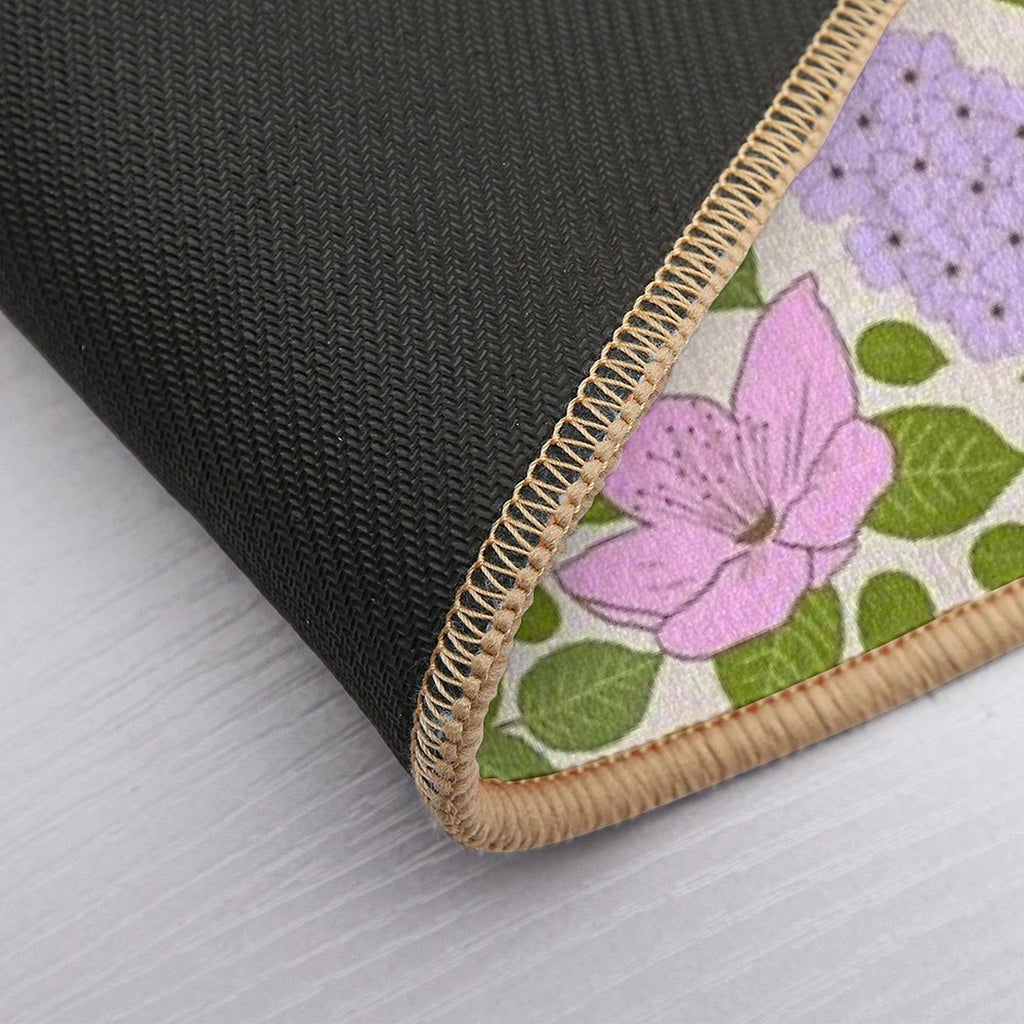 Soft Romantic Pastel Botanicals  Fade-Resistant Bath Mat