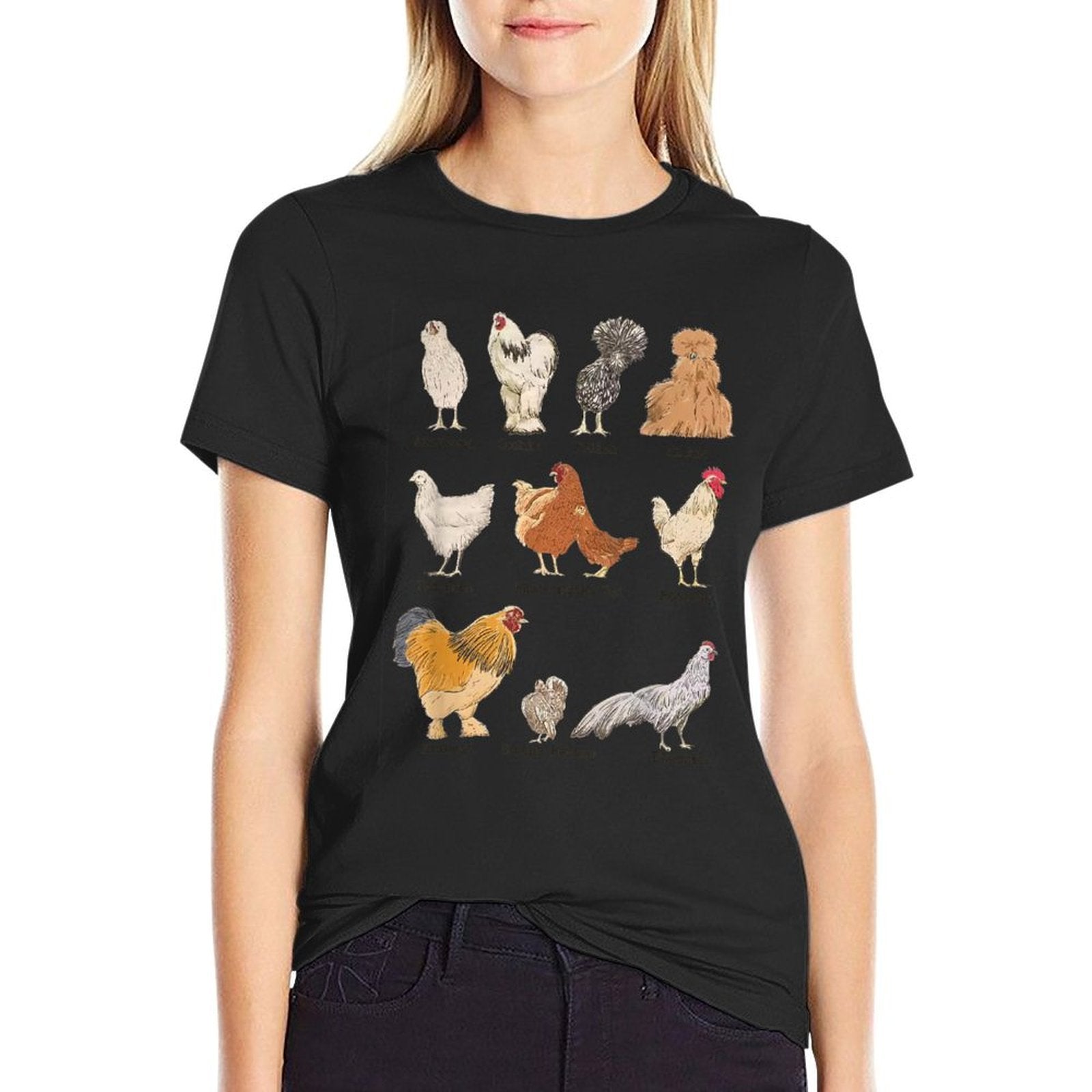 Vintage Chicken Breeds Farm Animals Day Support Local Farmer  High-quality Stitching T-Shirt