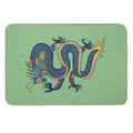 TIBETAN DRAGON RUG-turquoise  Stain-Proof Bath Mat