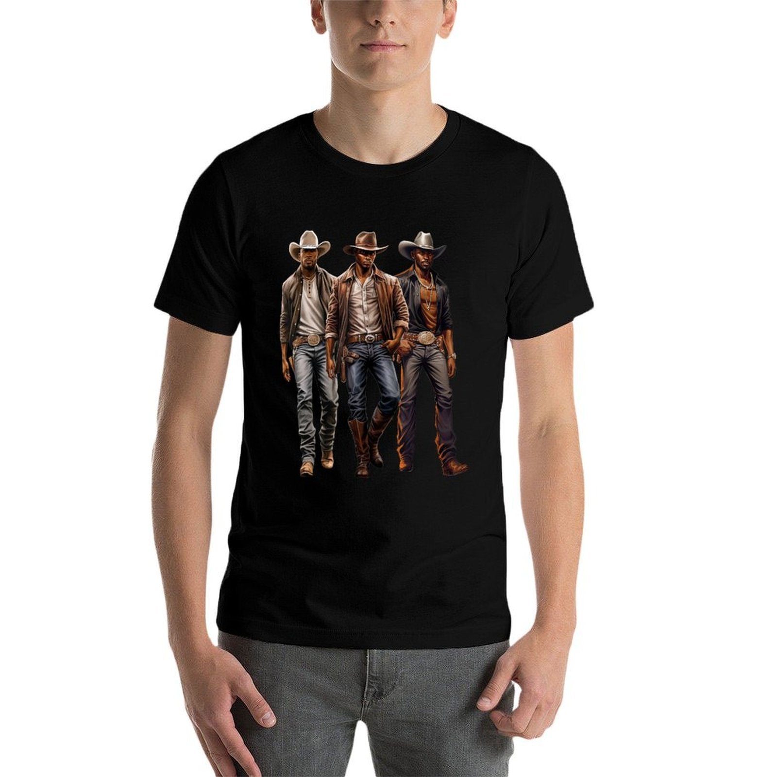 Black Cowboy Western Rodeo Melanin Black History Texas  Stretchy T-Shirt