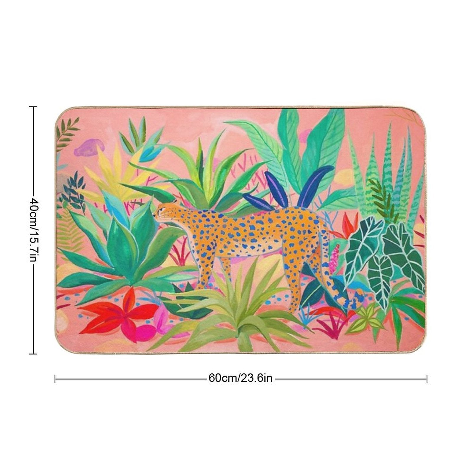Leopard in Succulent Garden  Multi-Purpose Bath Mat