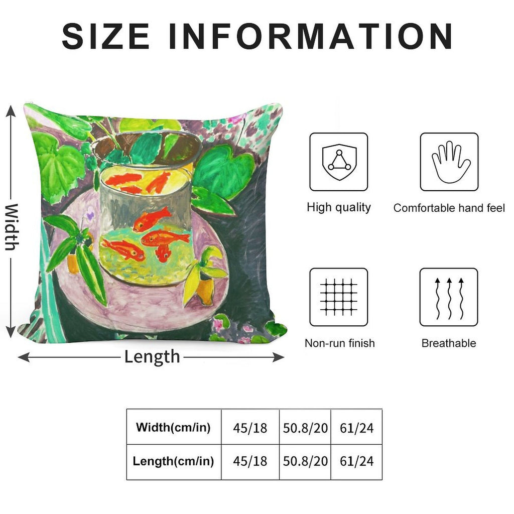 Matisse - Goldfish Soft Fade-Resistant Throw Pillow