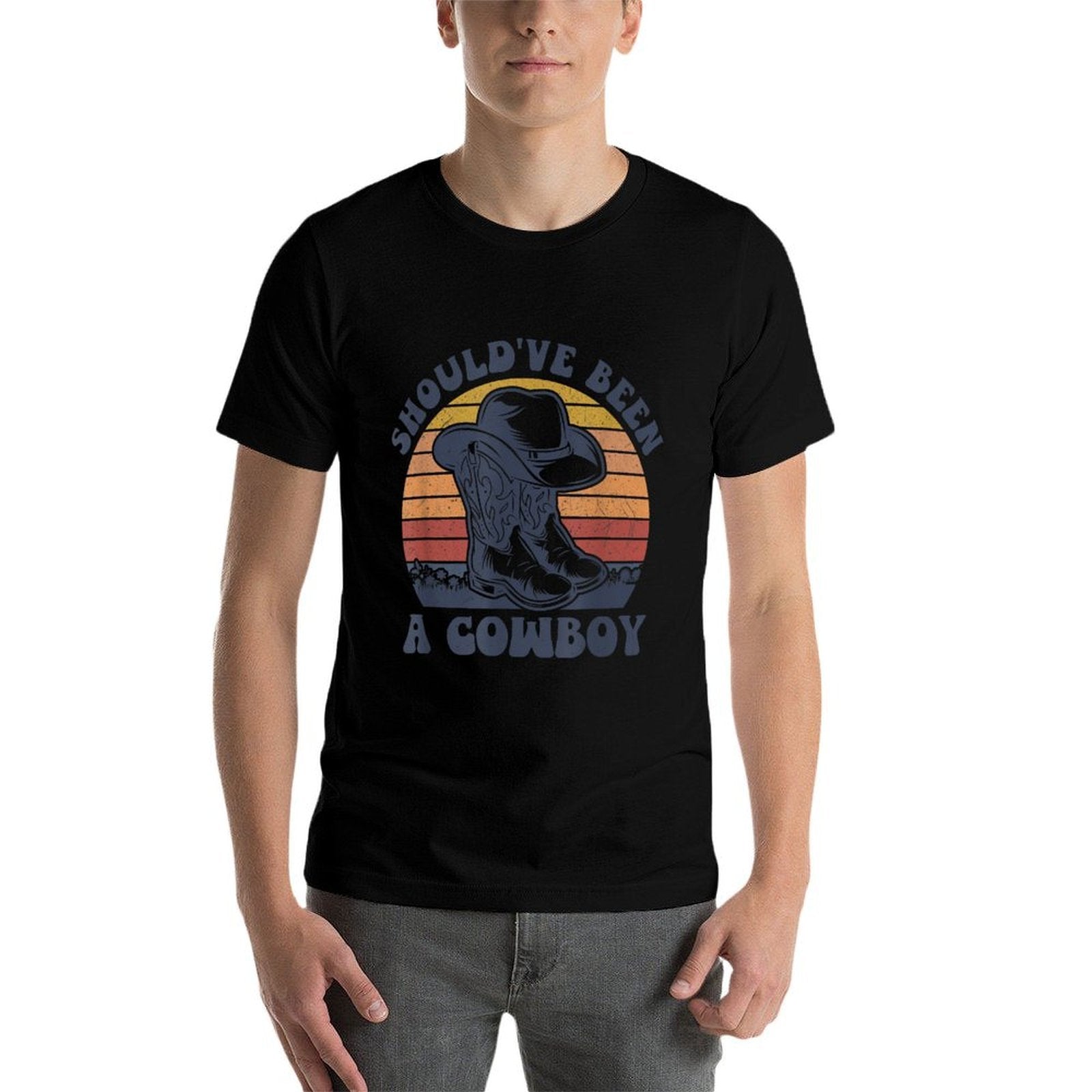 Vintage I Should Have Been A Cowboy Hat Western Life Country  Wrinkle-resistant T-Shirt