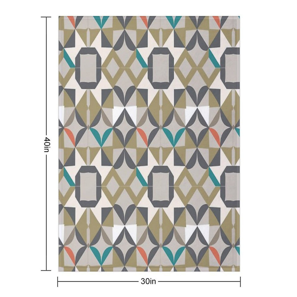 Modern Luxury Accent with A Beige And Neutral Geometric Pattern Compact Throw Blanket