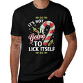 Its Not Going to Lick Itself Funny Christmas  Ribbed Collar T-Shirt