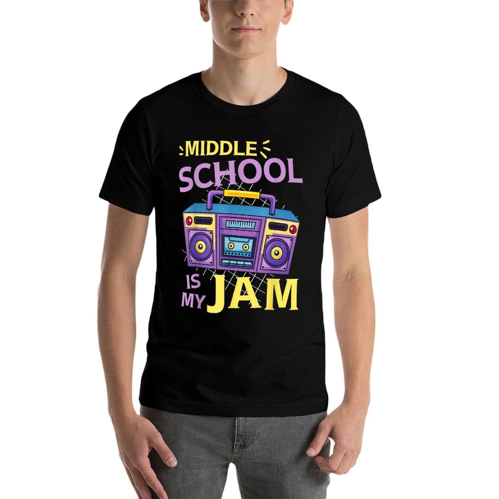 Middle School Is My Jam Vintage 80s Boombox Kids Youths  Versatile T-Shirt