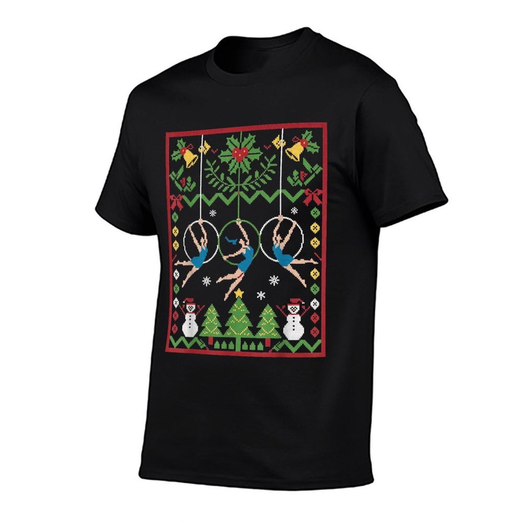 Aerial Silks Christmas Acrobat Aerialist Holiday Trapeze  Durable T-Shirt