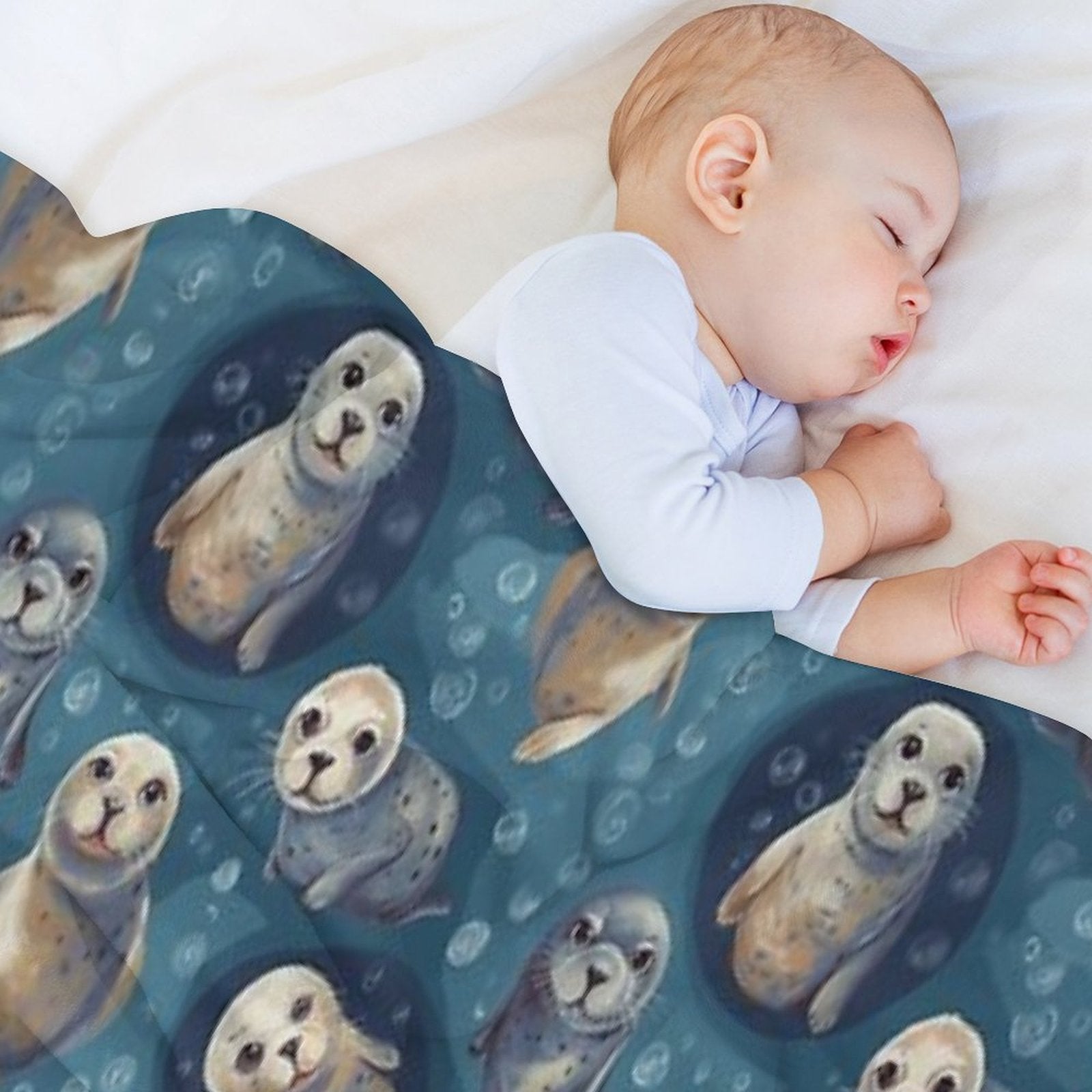 Cute Seal Pattern Versatility Throw Blanket