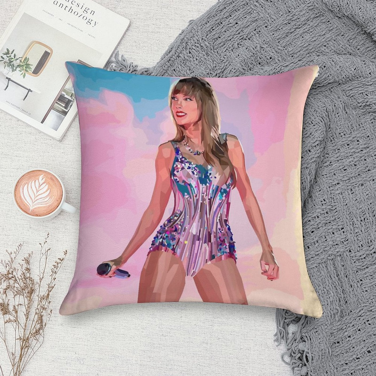 Taylor Swift Lover - Poly Portrait Soft Shrink-Resistant Throw Pillow
