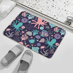 Ocean Animals Fish Coral Octopus Coastal  Rapid-Drying Bath Mat