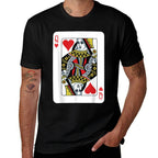 Queen of The Hearts Playing Card Poker  Lightweight T-Shirt