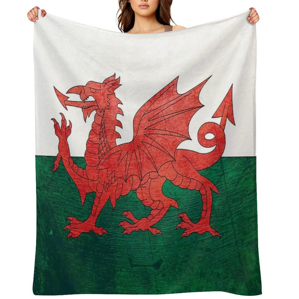 Old Classic Welsh Flag Wales Lightweight Throw Blanket