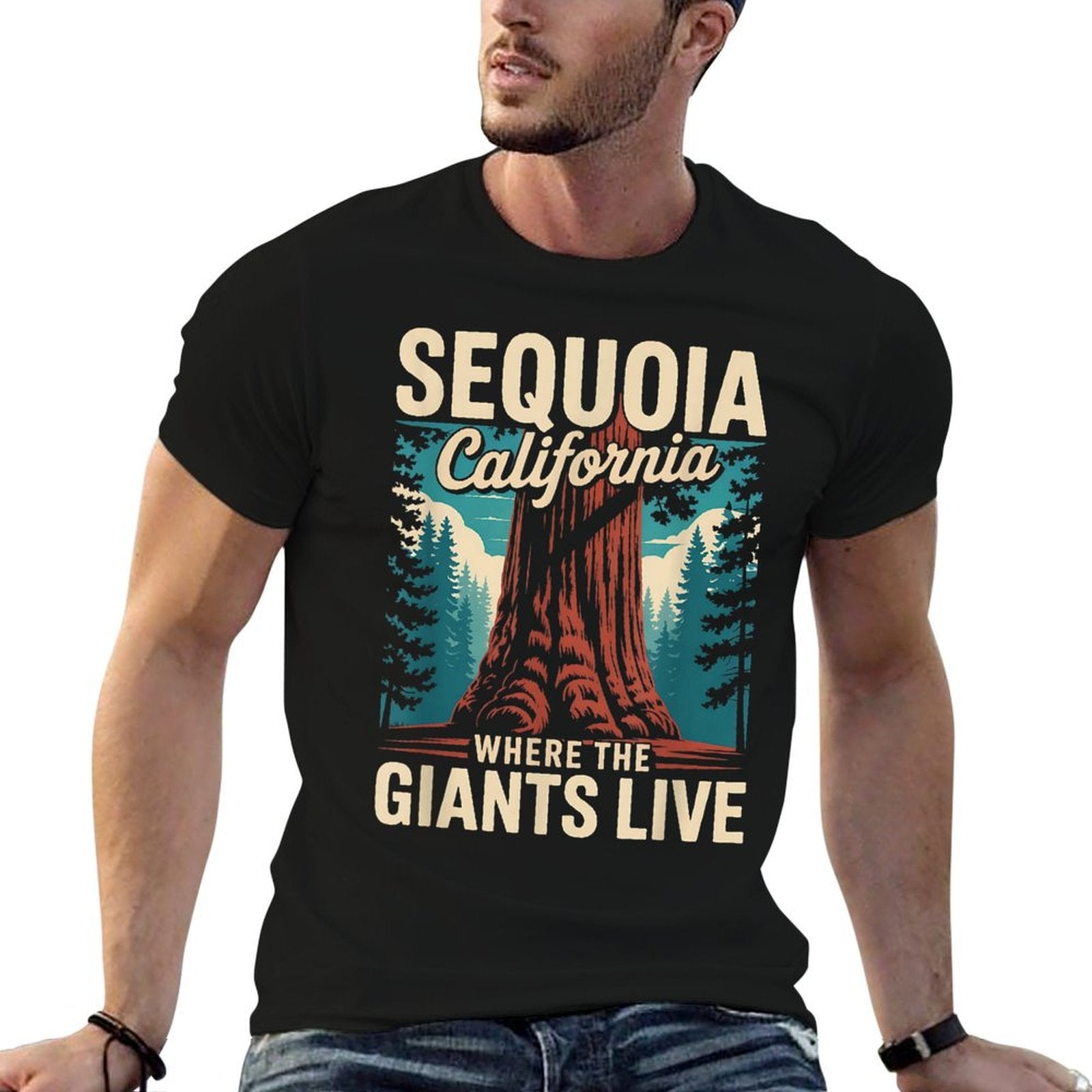 Sequoia National Park California Giant Tree Outdoors  Versatile T-Shirt