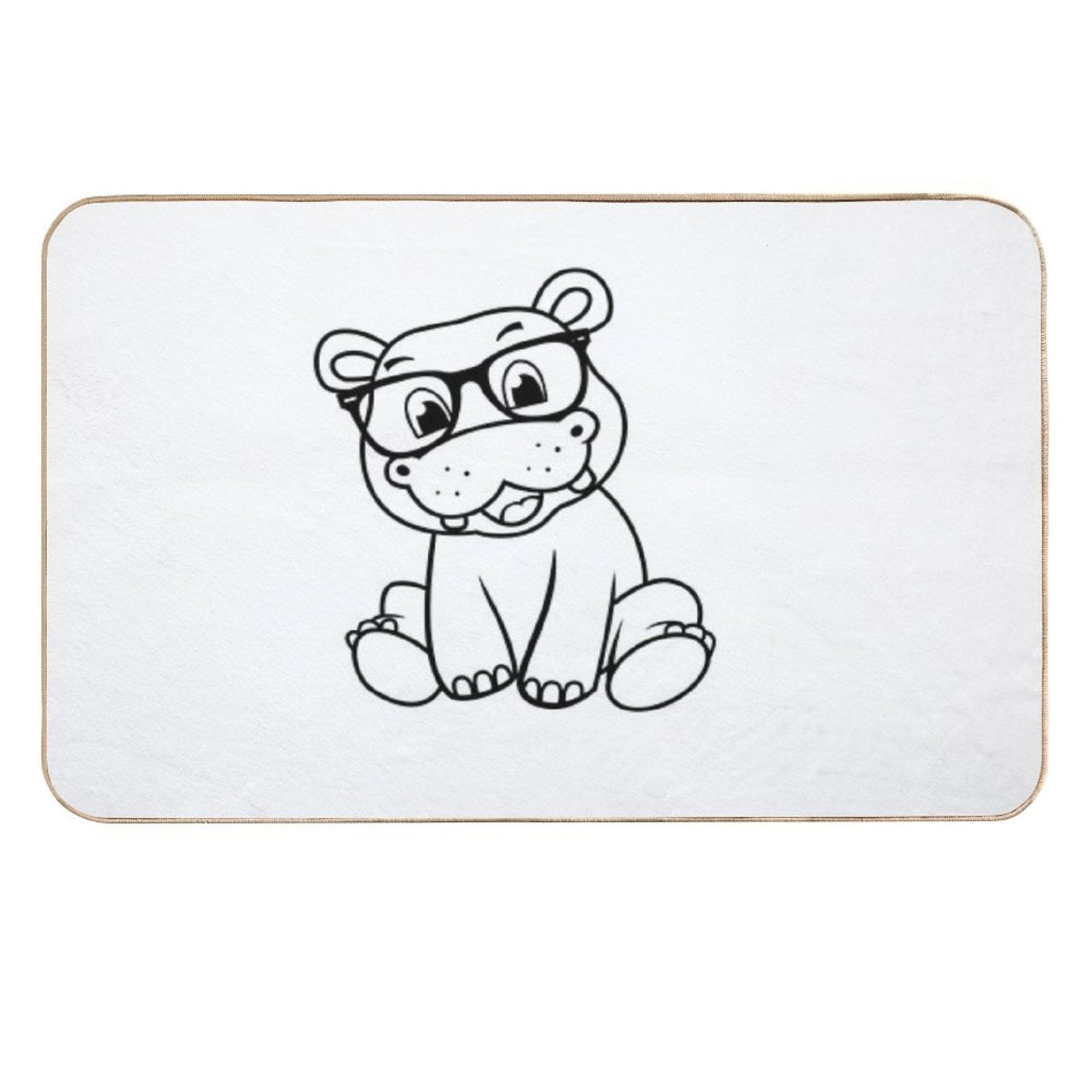 Hip Hip Hipster Hippo  Odorless Bath Mat
