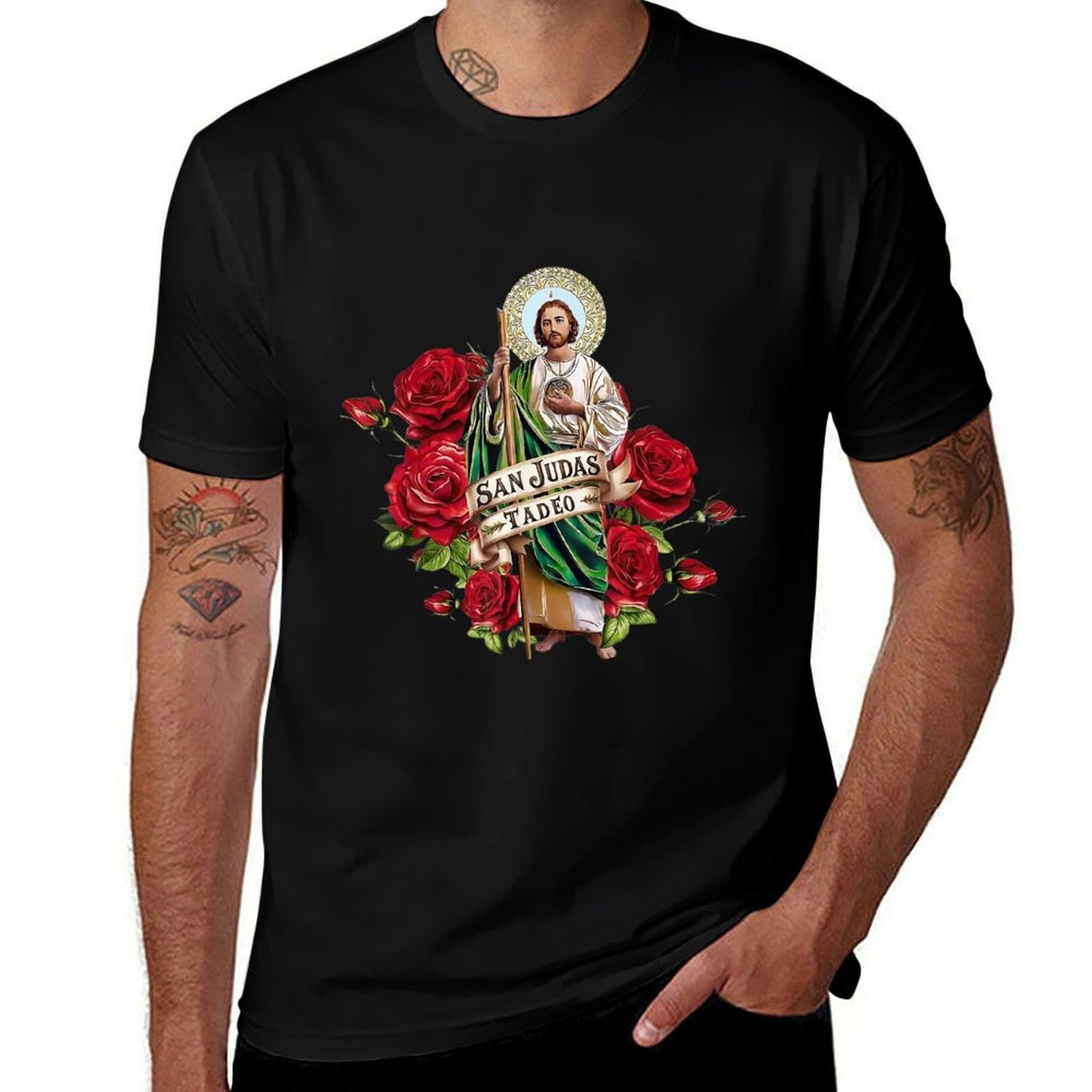 San Judas Tadeo Rose  Odor-resistant T-Shirt