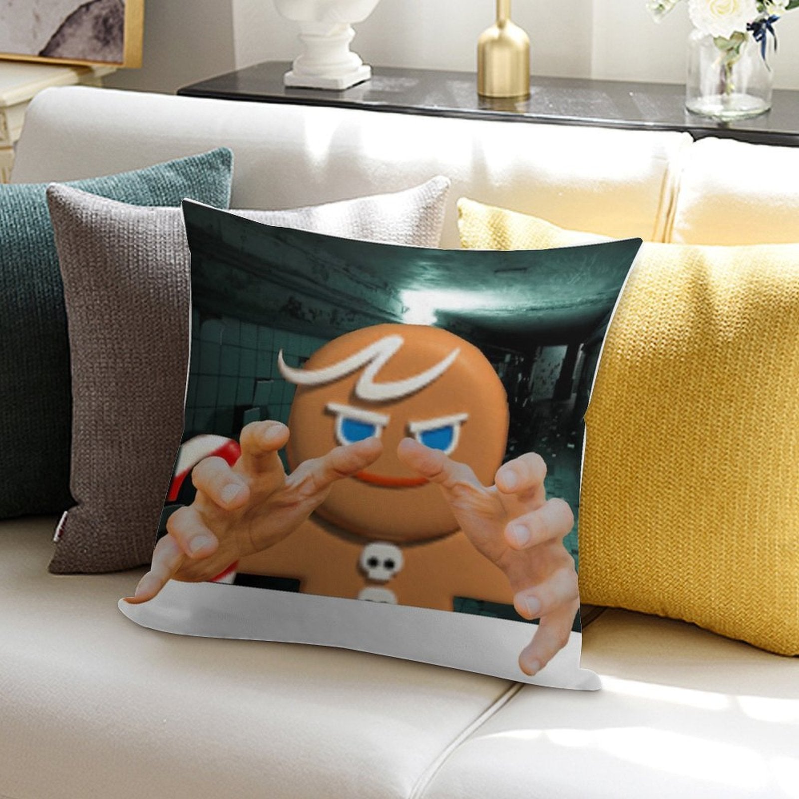 Vibe Check Gingerbrave Soft High-Density Material Throw Pillow