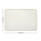 I Like Gold  Handpainted White + Gold Dots (Print Only)  Easy To Clean Bath Mat